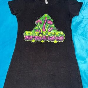 Black Graphic Tee with Colorful Design